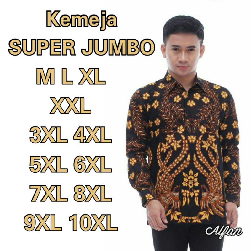 Atasan batik pria manok coklat| Kemeja pria SUPER JUMBO BIG SIZE| ukuran M-10XL | katun HRB kenongo