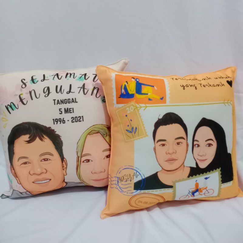 bantal foto CUSTOM 2 SISI, bantal sofa,ukuran 40x40 (grosir)