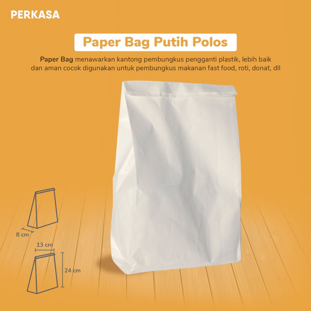 

iDk90 (Isi 100) Paper Bag / Kantong Kertas Polos 13x8x24 MurahTerlaris