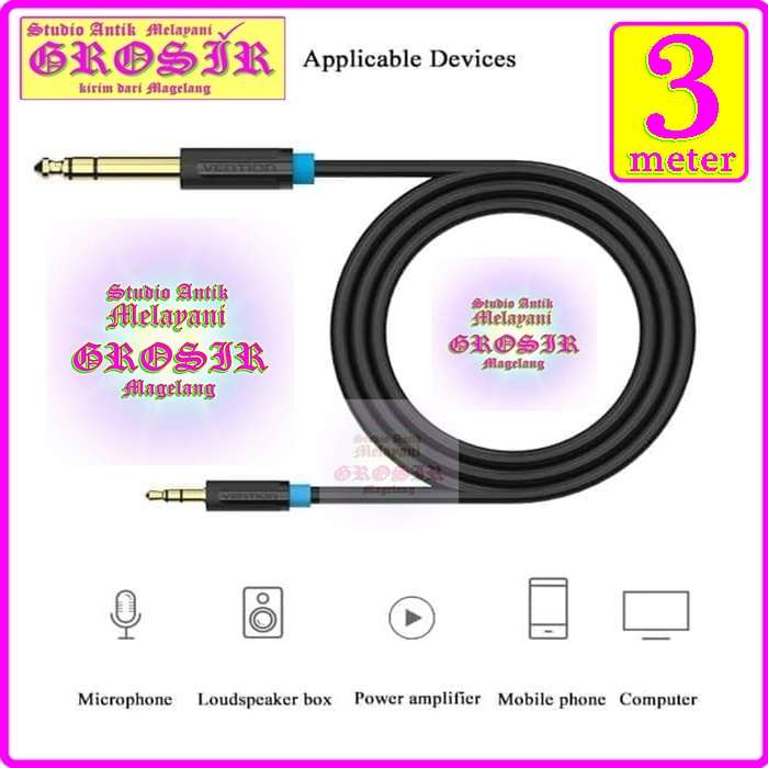 KABEL TRS KE JACK AKAI 34909 - KABEL 3,5mm KE 6,5mm - VENTION Kabel AUX 6.5mm to 3.5mm Male to Male 