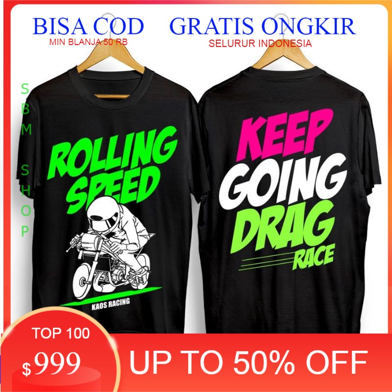 KAOS DISTRO / T- SHIRT  MOTOR RACING ROLLING SPEED