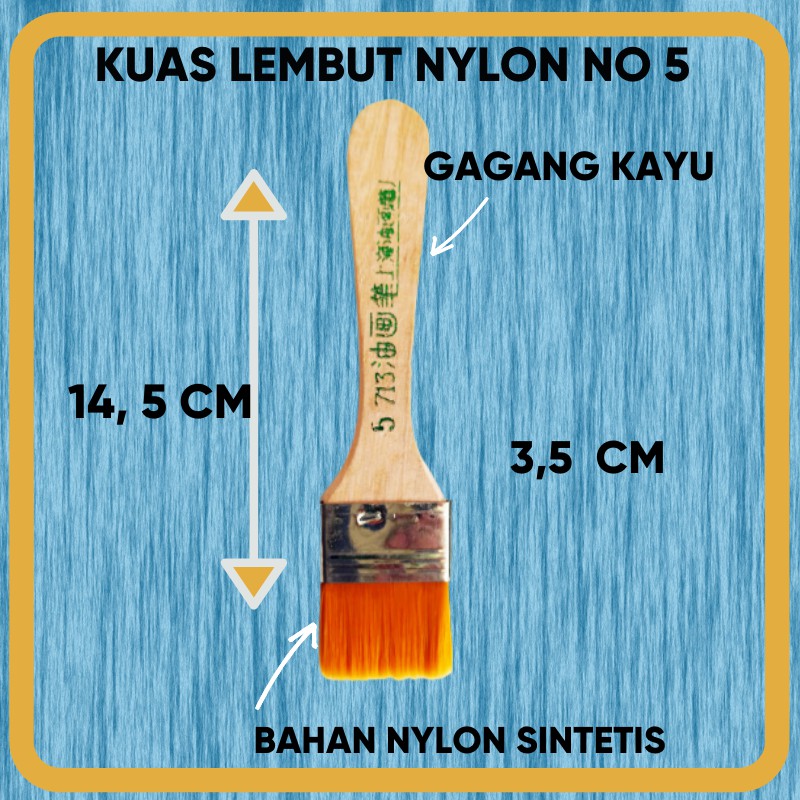 

Kuas Decoupage nylon No.5. Kuas nilon Lembut Untuk Kerajinan Decoupage atau craft Lain