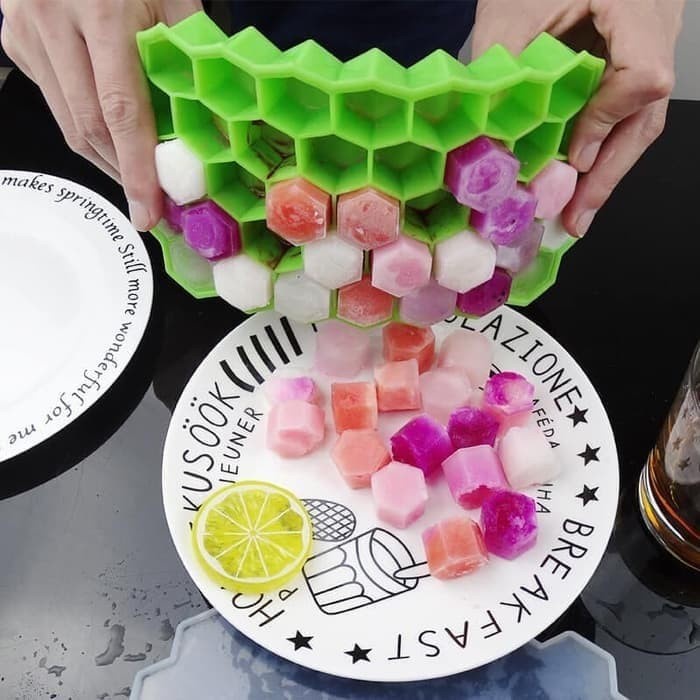 【GOGOMART】Cetakan Es Batu Puding Silikon / Jelly Ice Cube - Honey Mold Tray Dengan Tutup