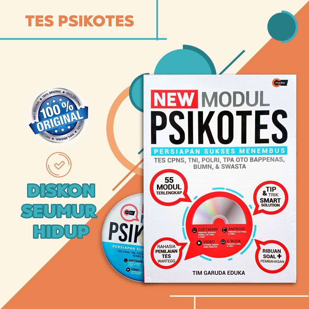 NEW MODUL PSIKOTES: PERSIAPAN SUKSES MENEMBUS TES CPNS, TNI, POLRI, TPA OTO BAPPENAS, BUMN, & SWASTA