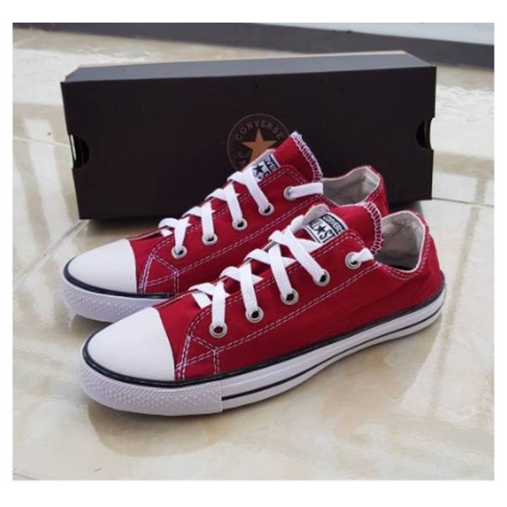 (2PCS = 1KG) COD SEPATU PRIA CASUAL CONVERSE LOW ALLSTAR CLASSIC MAROON HITAM NAVY ABU PUTIH KUNING-3