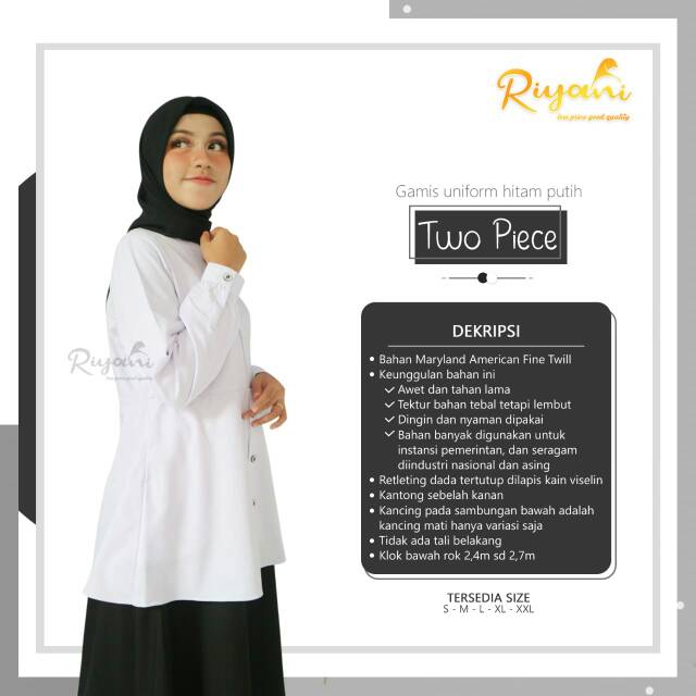 GAMIS HITAM PUTIH TWO PIECE ORI by RIYANI