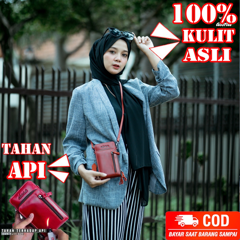 TAS HP SELEMPANGA SLING BAG WANITA KULIT ASLI TERBARU BRANDED ALONA SIREN MINI BAG CEWEK KEKINIAN 07