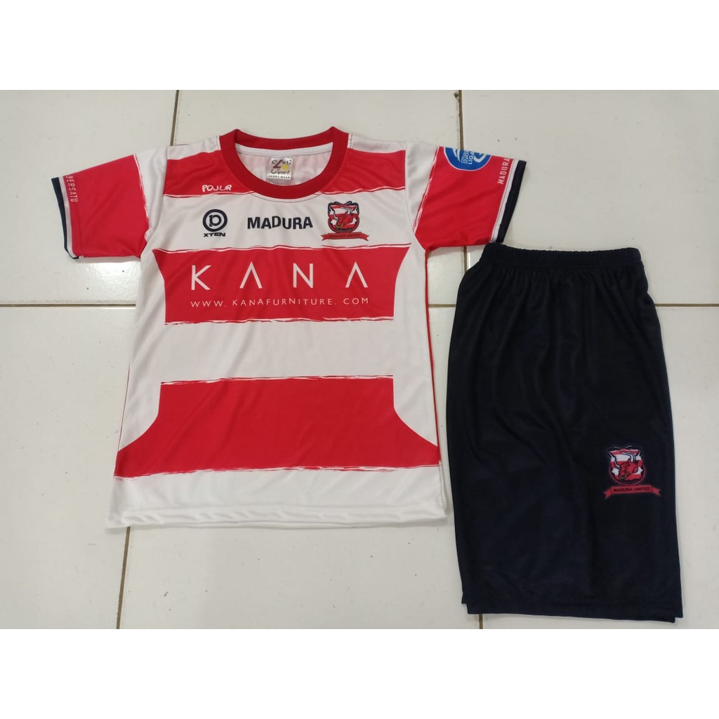 jersey baju madura united/setelan bola madura united printing usia 2-12thn