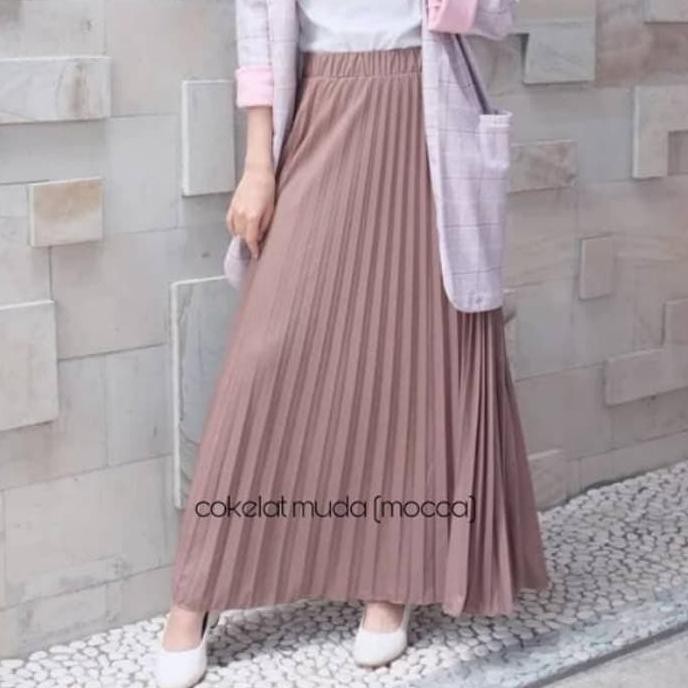 Terlaris Toop Rok Plisket Jumbo - Putih