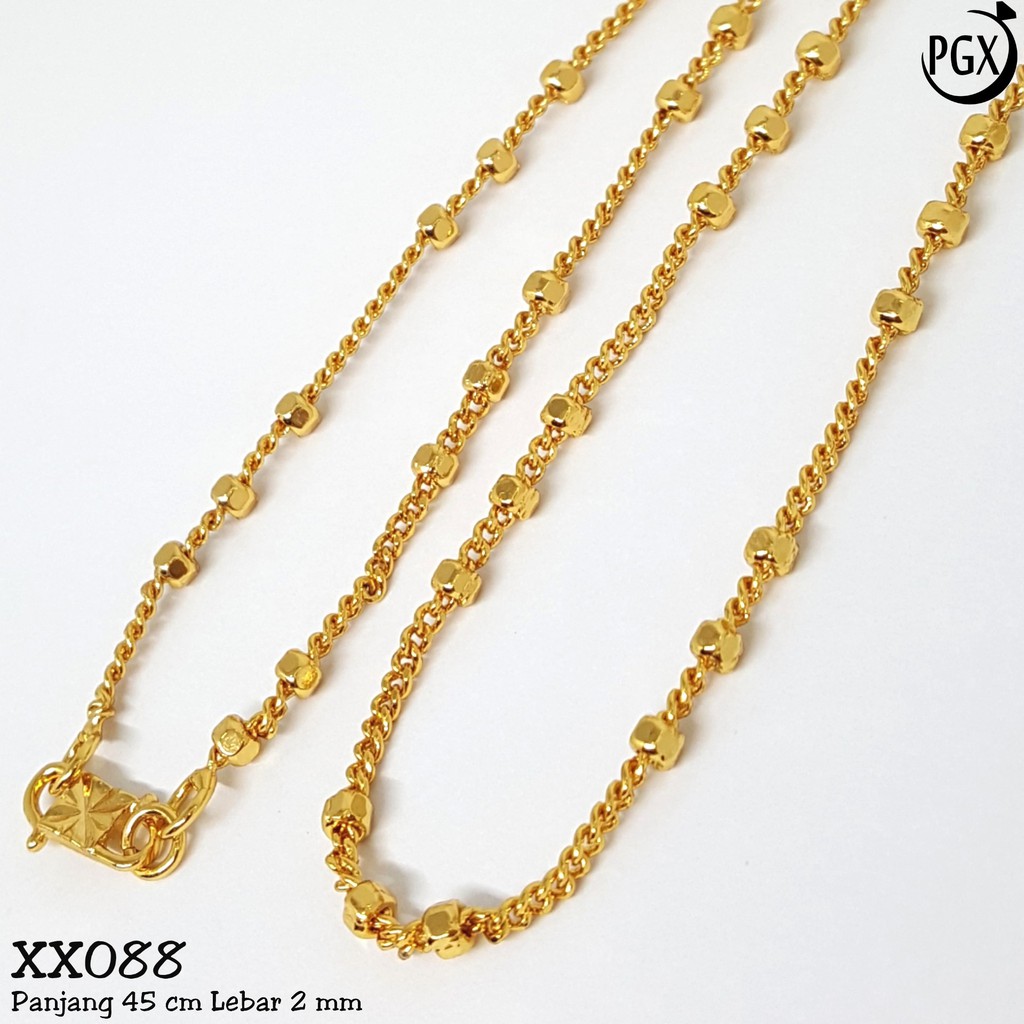 PGX Kalung Pria Wanita Xuping Perhiasan Lapis Emas Aksesoris Fashion Premium - XX088