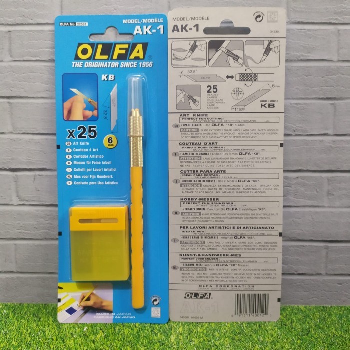 

Produk Unggulan Olfa Ak 1 Cutter Pen Ak-1/25B Art Knife With 25 Blades (25 Pcs Refill) Promo