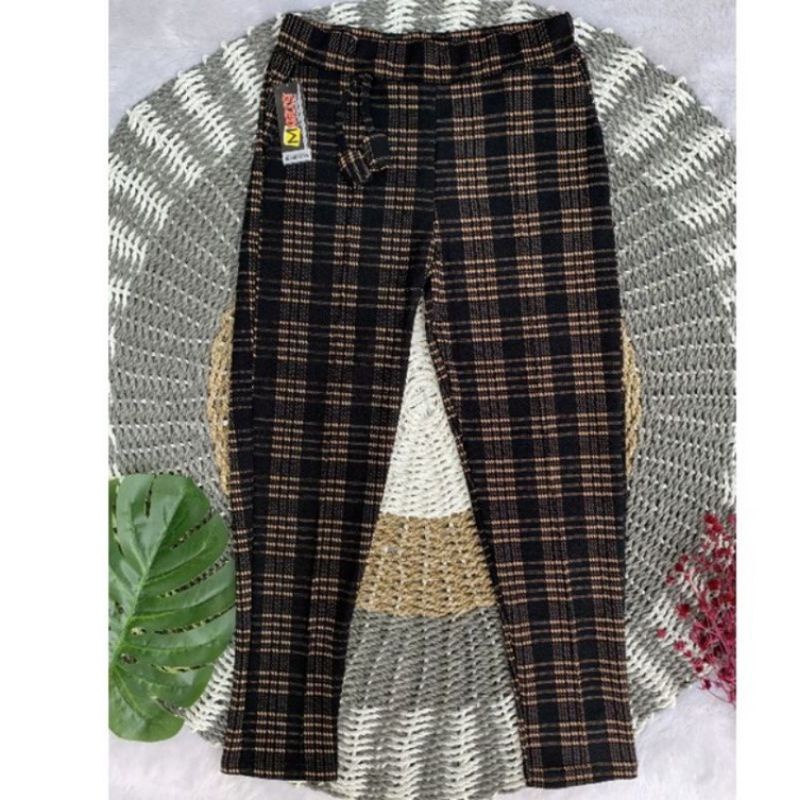 CELANA TARTAN KOTAK KOTAK WANITA PANJANG KOREAN STYLE BIG SIZE JUMBO DEWASA