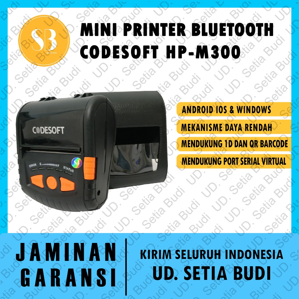 Mini Printer Bluetooth Codesoft HP-M300 Mobile Printer