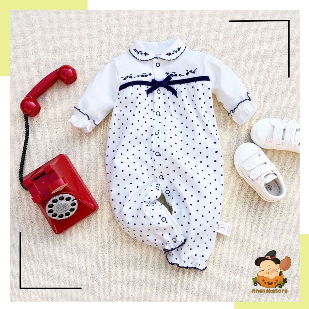 ANANAKSTORE - JUMPER ANAK / JUMPER POLKADOT / JUMPER HITAM PUTIH / JUMPER 0-12 BULAN