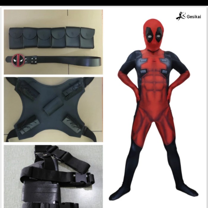 halloween cosplay deadpool costume dewasa kostum superhero zentaisuit