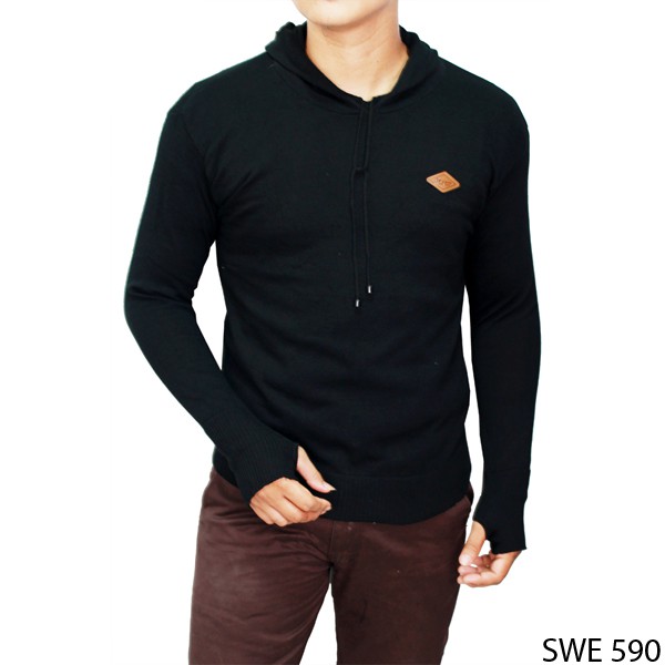 Baju Hangat Laki-Laki Rajut Hitam – SWE 590