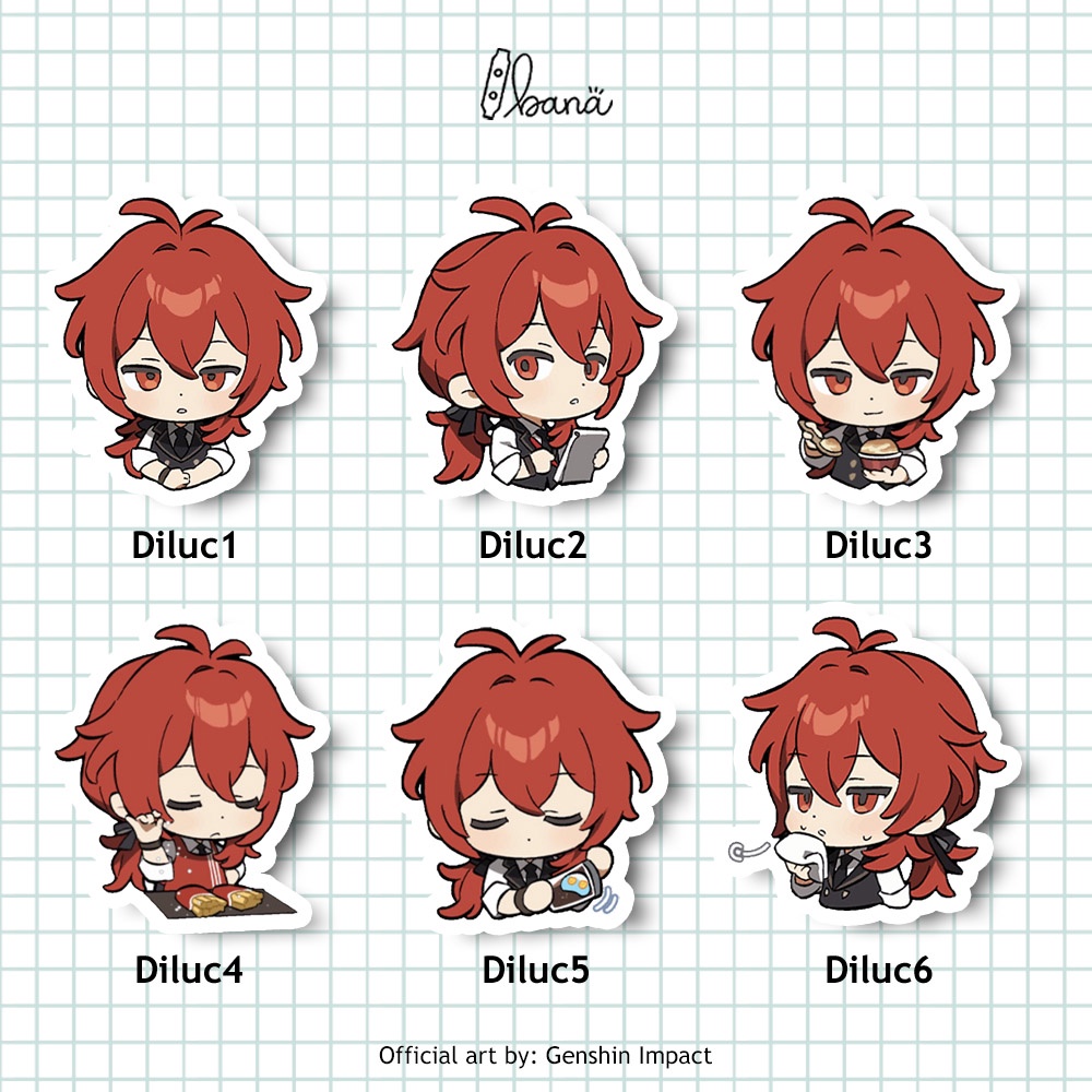 

Stiker Genshin Impact DILUC Sticker Vinyl Waterproof Bijian | BANA