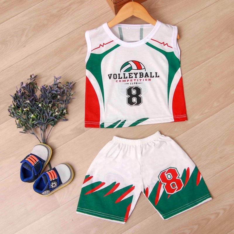 Jikialiang - SETELAN SINGLET ANAK LAKI LAKI USIA 1-3 TAHUN ELLONIA GAMBAR VOLLEYBALL 8