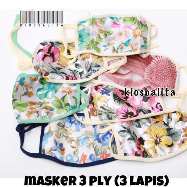 MASKER MOTIF DAN POLOS 3 ply ( 3 lapis) packing per plastik