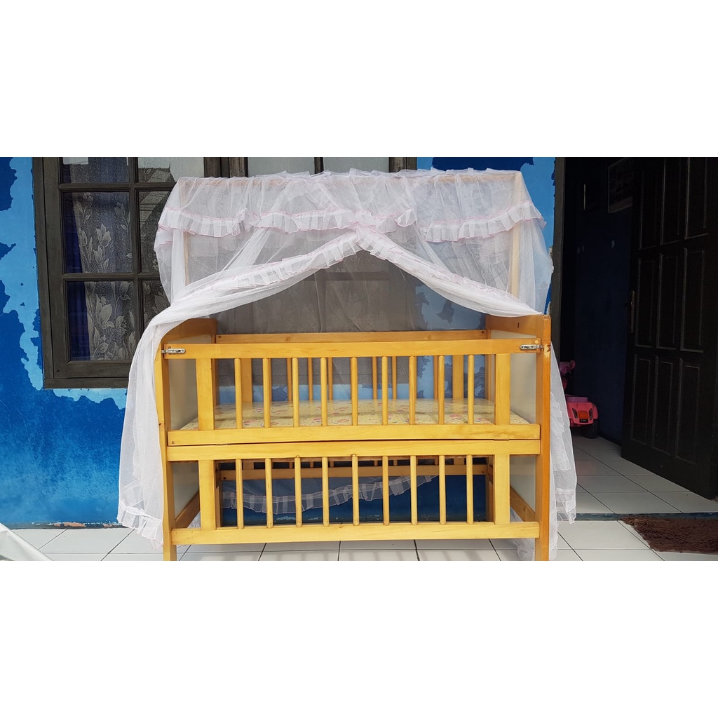 Preloved Baby Box Boks Tempat Tidur Kasur Bayi Kayu free Kelambu - BANDUNG sekitarnya ONLY