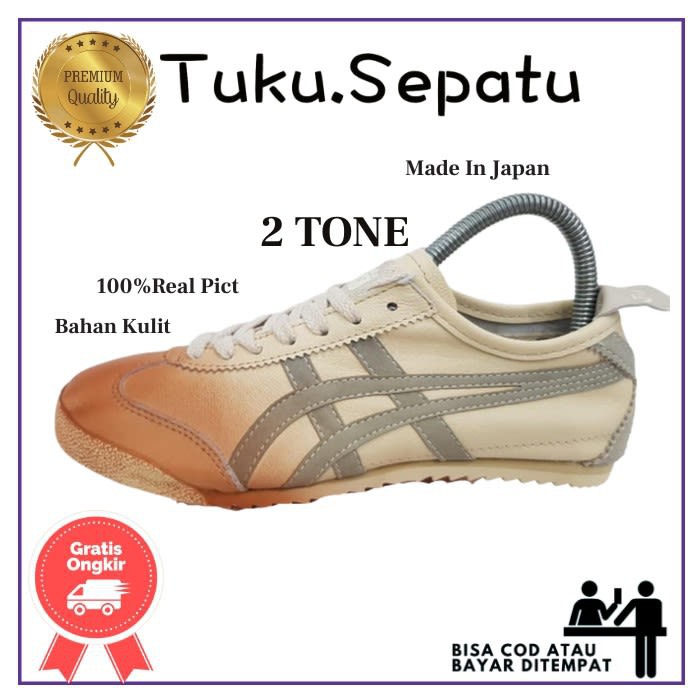 Sepatu Wanita Onitsuka Tiger 2 Tone Made In Japan Premium Original Sneakers Kasual Cewek Only 36