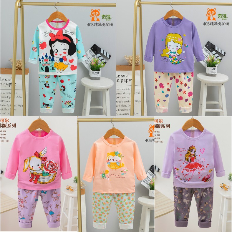 Piyama Anak / Baju Tidur Anak Lengan Panjang Import Perempuan Usia 1-9 Tahun