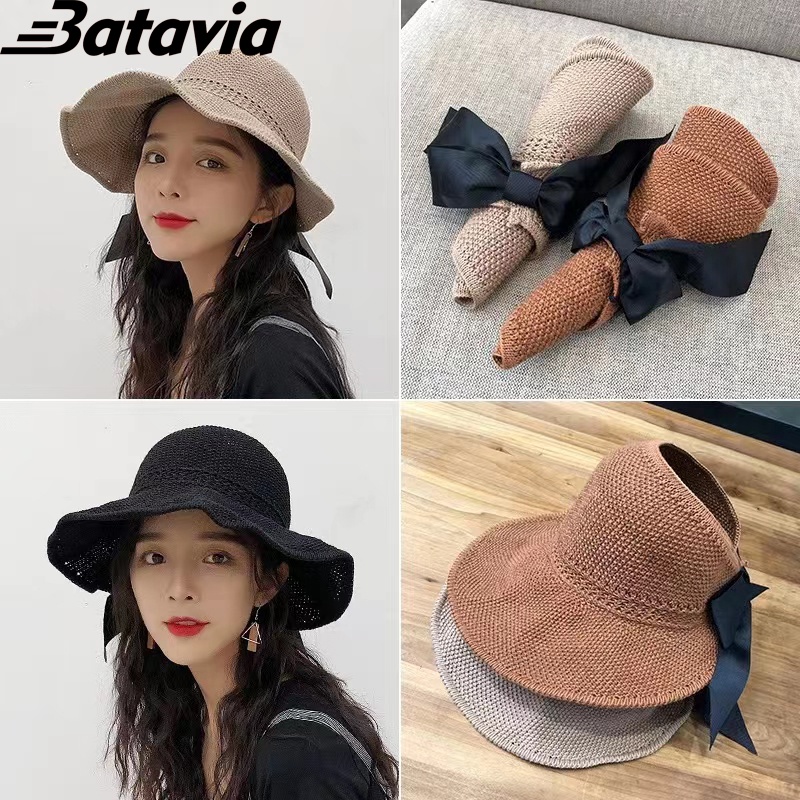 (COD)Topi pantai matahari rajut wanita premium model korea terbaru A B C