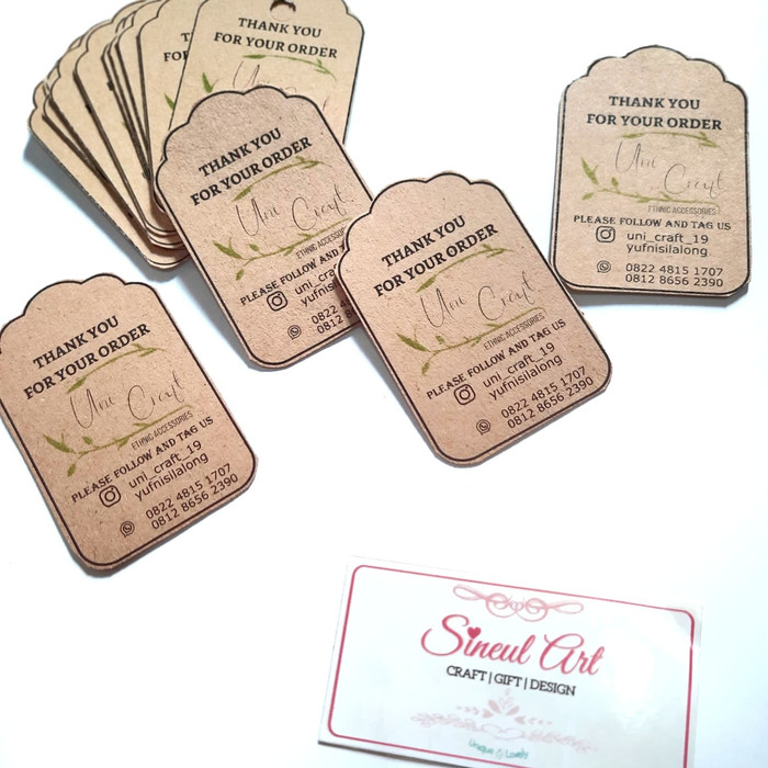 

Sineul Art Kartu Tag BIsnis Usaha/ Hang Tag Thank You/ Brand Label/ Thank You Label/ Bussines Tag
