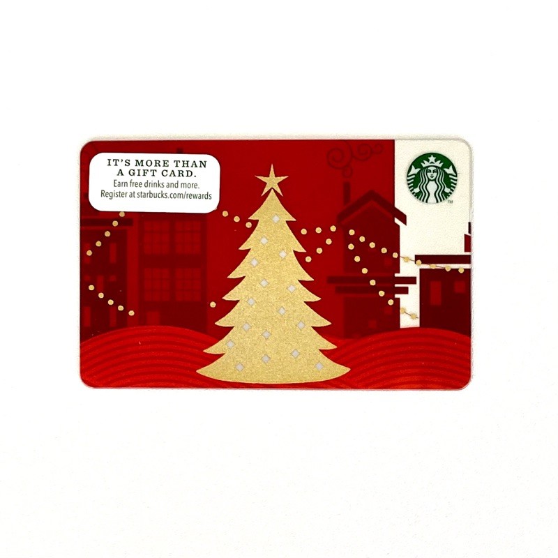 Holiday Christmas Tree Starbucks Card Kartu US 2012 Red Gold
