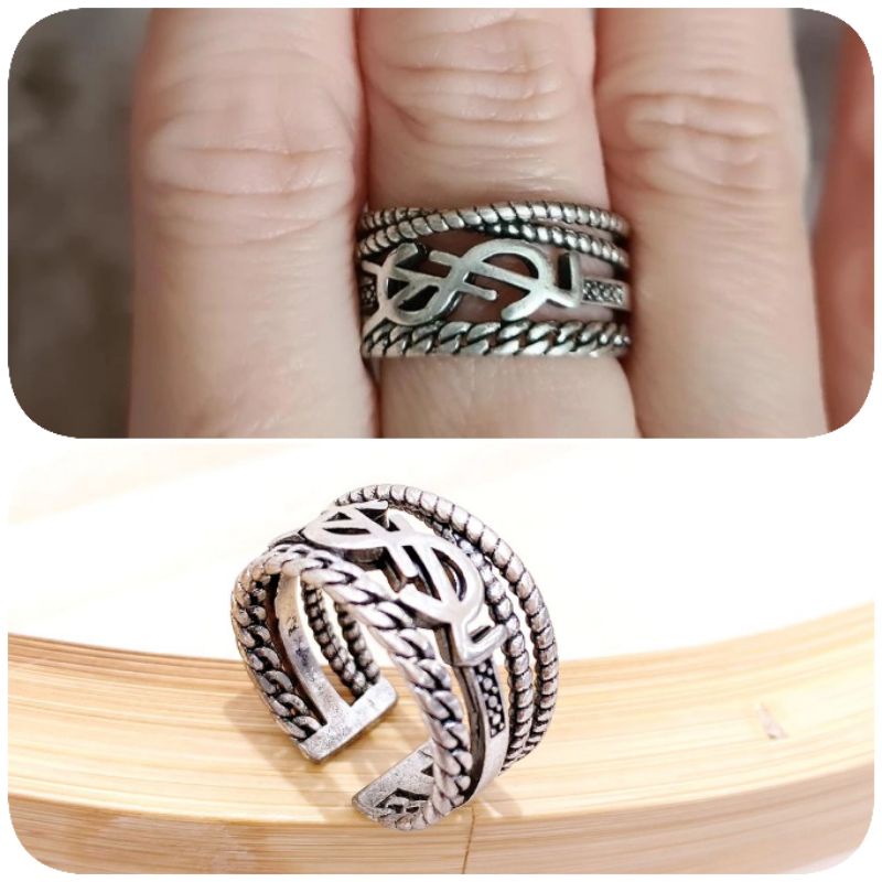 Cincin Titanium Asli Silver free size Premium Quality Anti Karat Anti Alergi Ring Import Ct42