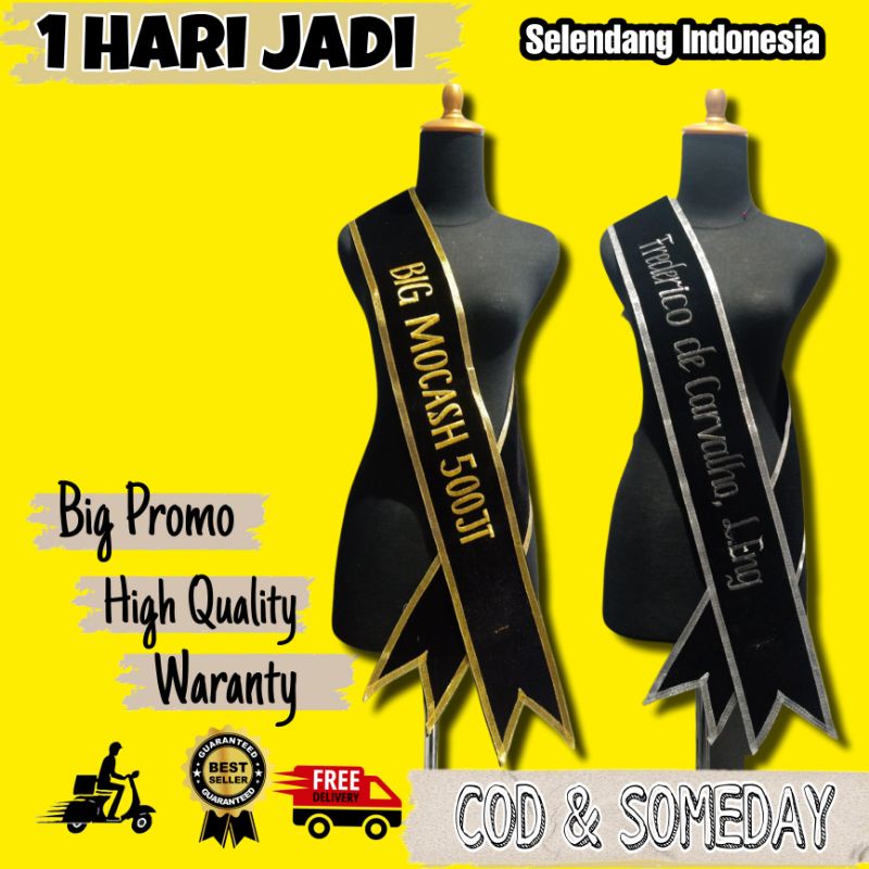 (LANGSUNG JADI) SELEMPANG WISUDA BLUDRU / SELENDANG WISUDA / SELEMPANG WISUDA / SELEMPANG OSIS SELEM