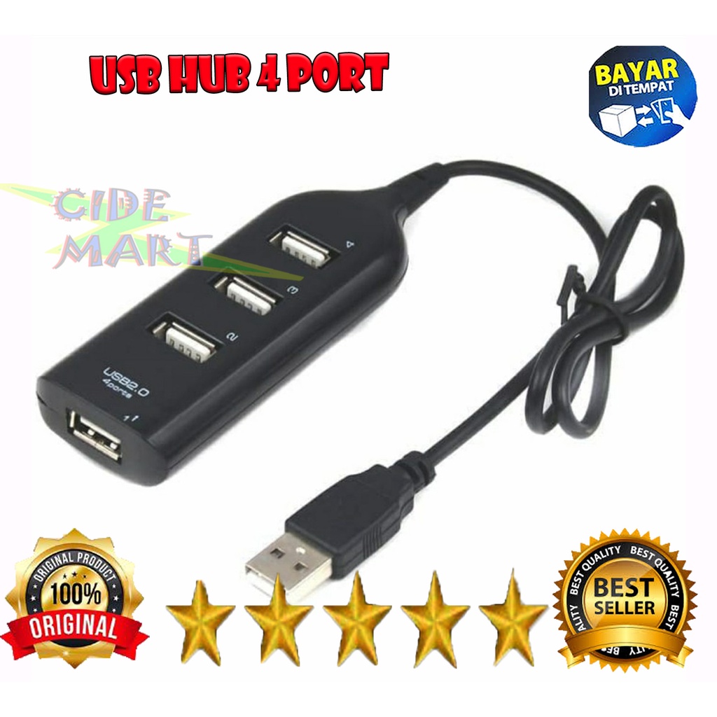 Usb Hub 4 in 1 Sambungan 4in1 Kabel 4 port Saklar For Mouse Laptop Flashdisk