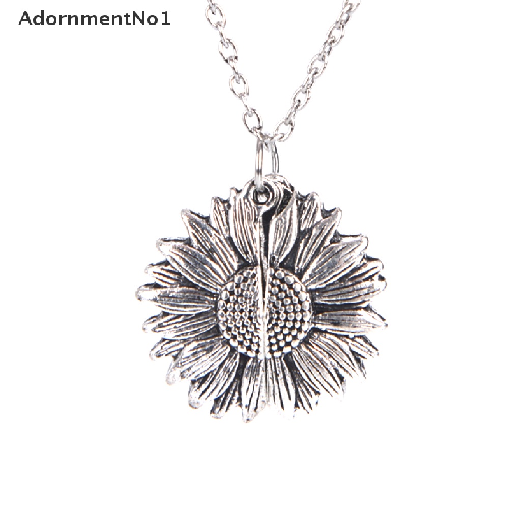 (AdornmentNo1) Kalung Rantai Dengan Liontin Bunga Matahari + Tulisan You Are My Sunshine Untuk Wanita