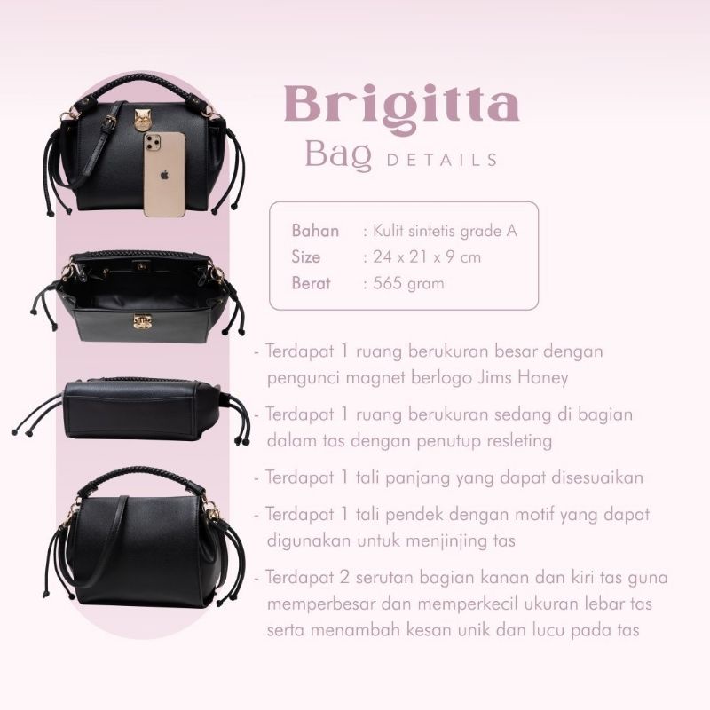 BRIGITTA BAG JIMS HONEY ORI TAS SELEMPANG WANITA MULTIFUNGSI IMPOR FASHION CEWEK KOREA SLING MURAH