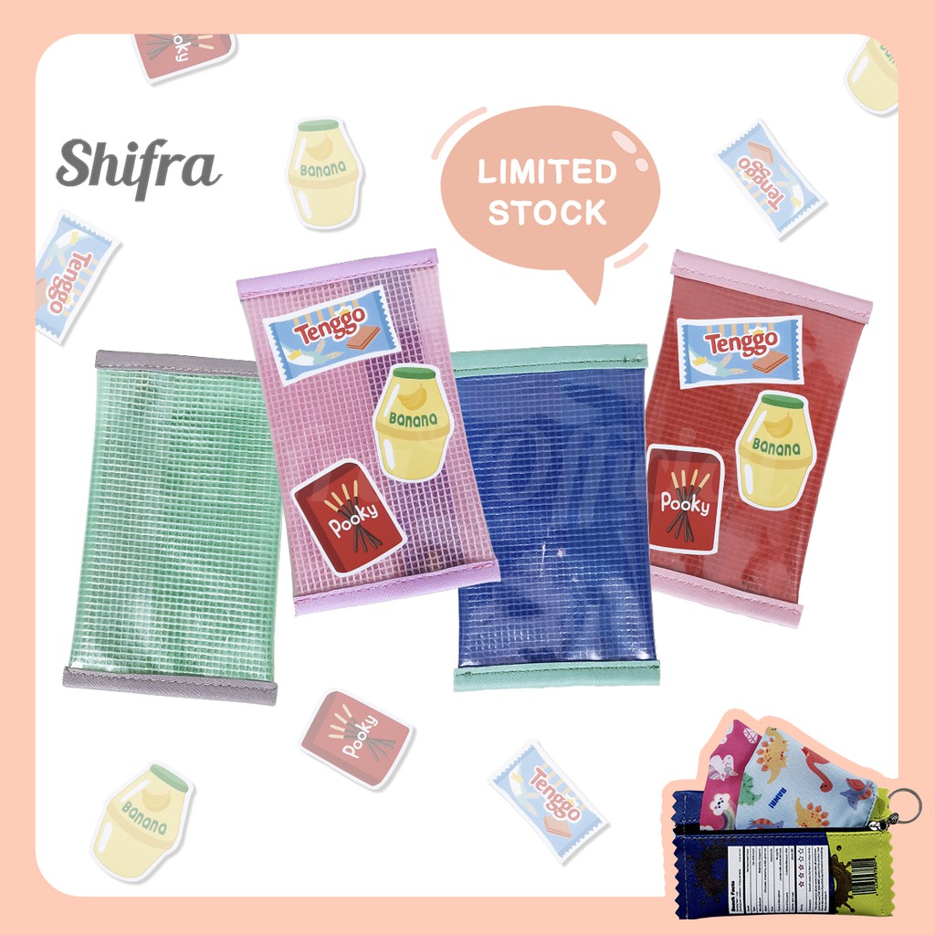 Shifra Tempat Masker Dompet Masker Dompet Koin Unik Jaring Sticker Snack