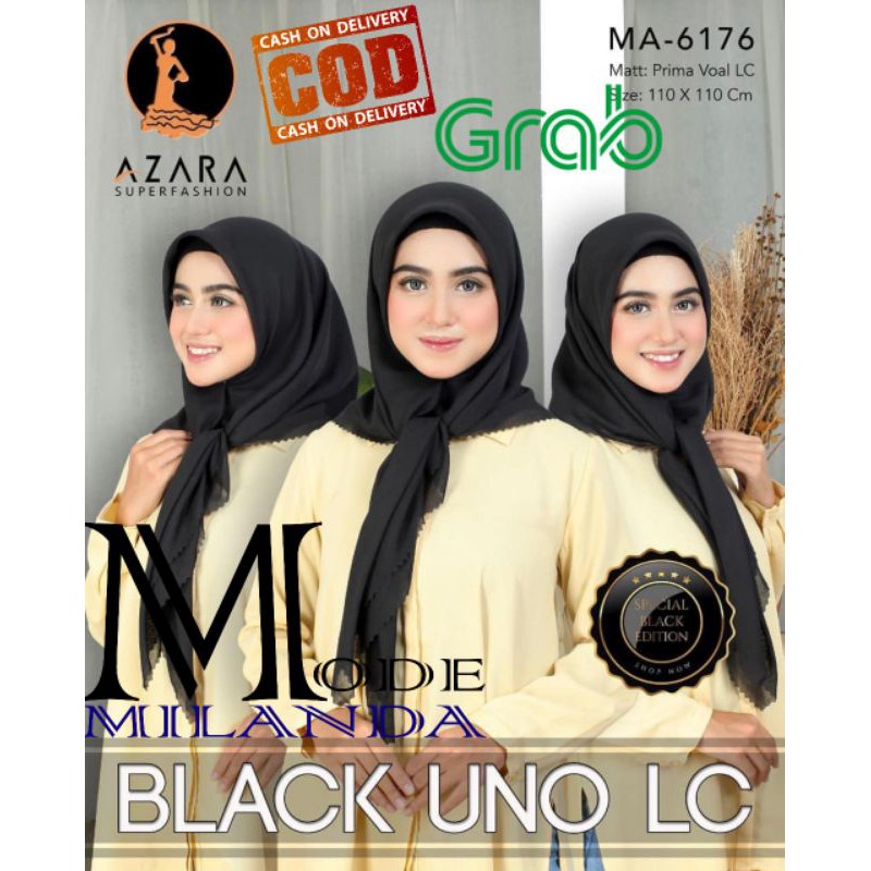 Hijab Segiempat Azara Prima Voal 110X110 CM Khusus Warna Hitam