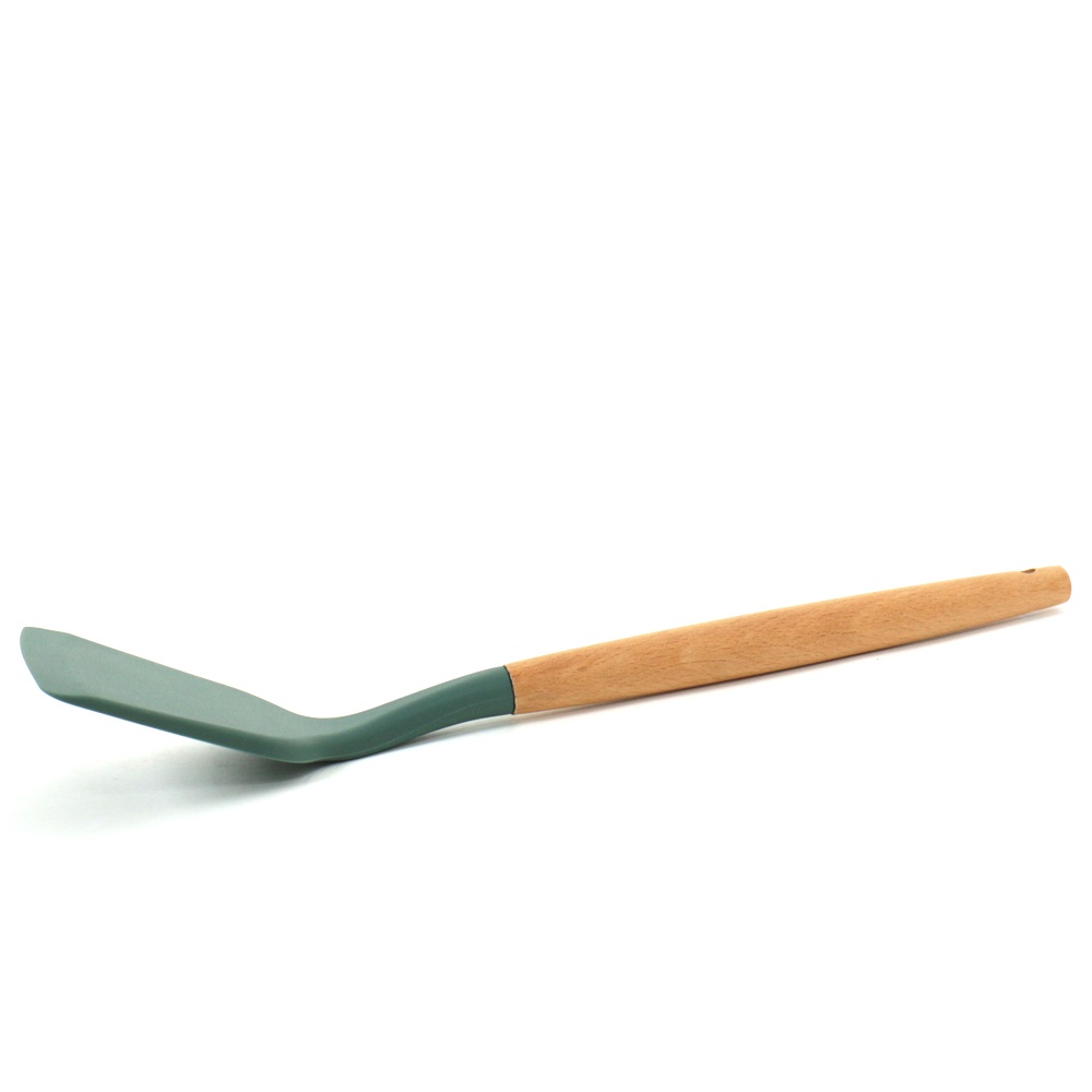 Spatula Silikon Gagang Kayu Anti Leleh dan Kokoh