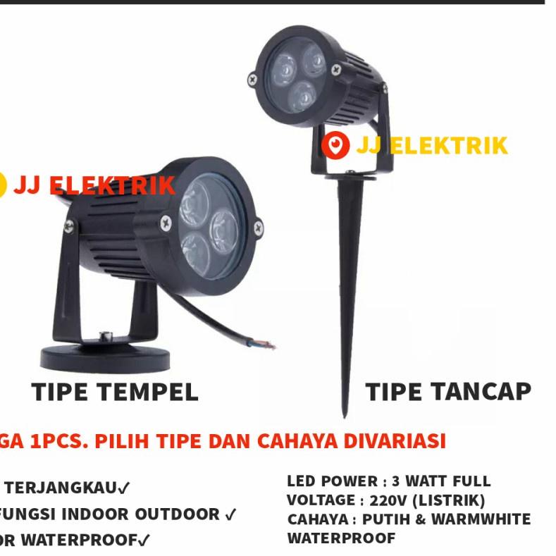 ヤ Lampu Sorot LED 3W 3 Watt SNI Lampu Taman Spotlight Indoor Outdoor Lukisan Dekorasi Cahaya Kuning 