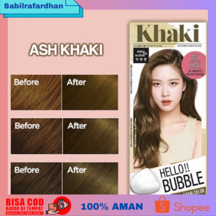 (COD PROMO) mise en scene hello bubble hair color ash khaki - reguler