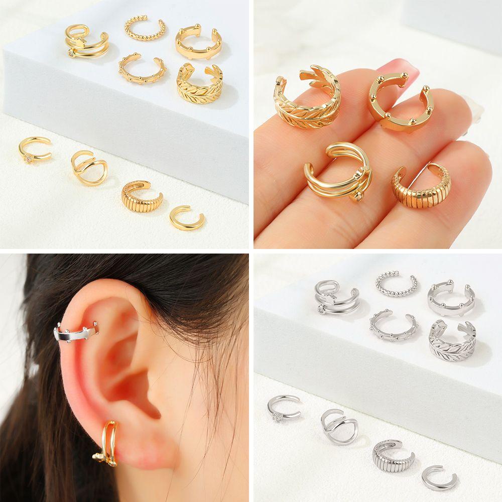 Preva Anting Manset Telinga Ear Cuff Warna Silver Gold Cincin Hidung Minimalis Simple Klip On Tulang Rawan