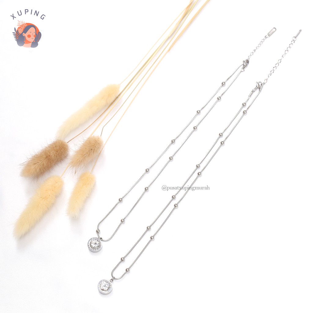 Kalung Titanium Dewasa BUNGA , BULGARI Aksesoris Fashion Perhiasan Imitasi