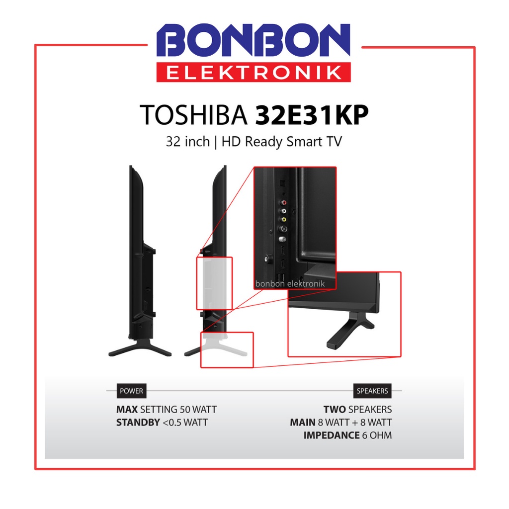 Toshiba LED Vidaa Smart TV 32 Inch 32E31KP HD Ready
