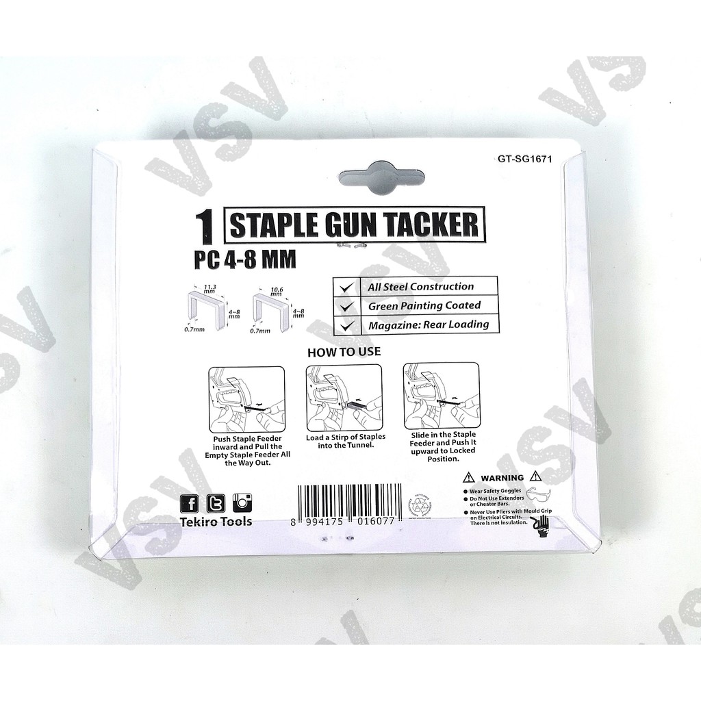 Tekiro Staple Gun Tacker 4-8mm Staples tembak gun Taker Stapler tembak