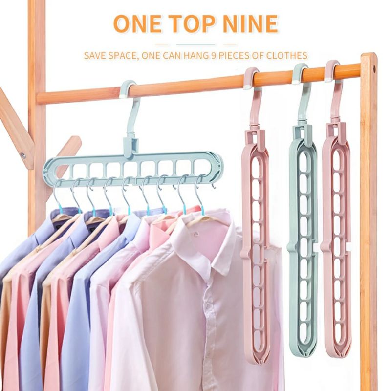 Gantungan baju hemat tempat 9 lubang/Hanger Multifuntion Multi Port