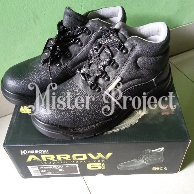 [DISKON TERMURAH] Sepatu Safety Krisbow Arrow 6" Hitam / Sepatu Proyek Krisbow