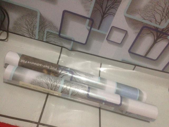 Wallpaper Dinding Paling Murah Ruangan Kamar Tidur Kotak Pohon Ungu Putih Terbagus Elegan Terlaris