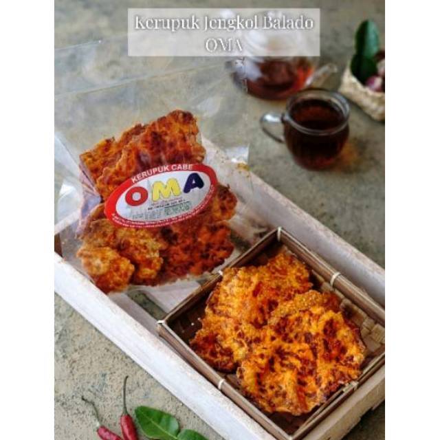 

KERUPUK JENGKOL BALADO OMA / keripik jariang balado / oleh oleh khas minang padang