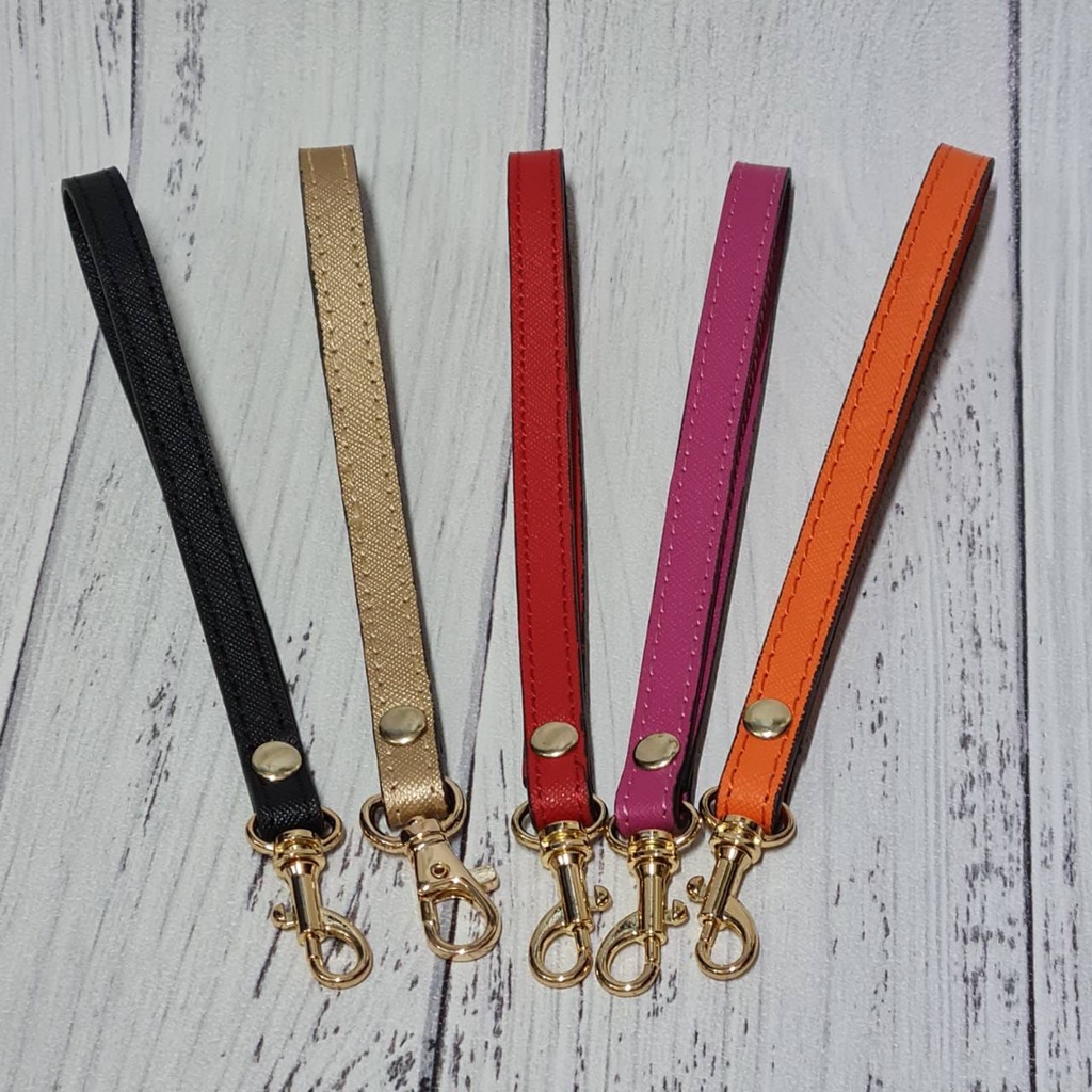 Leather saffiano hand strap/ wallet strap / tali gantungan tas dompet