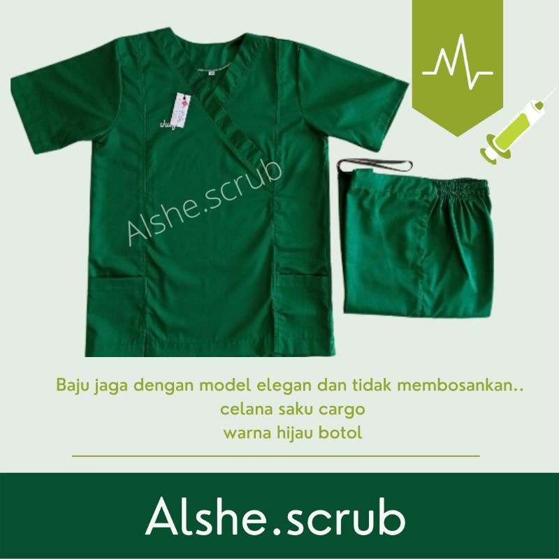 Jual Baju Oka Ok Baju Jaga Seragam Oka Ok Hijau Botol