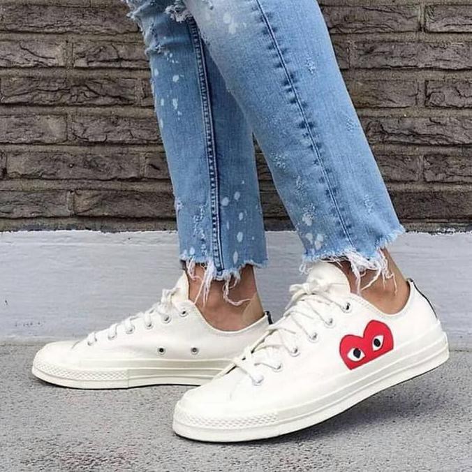 (Termurah) Sepatu Converse Cdg White/Putih Premium Quality  Ori